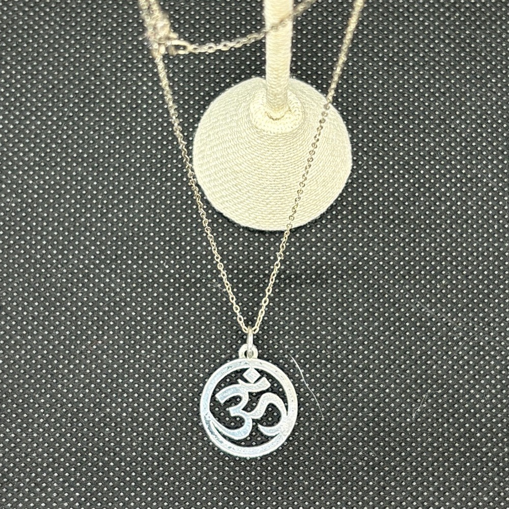 Sterling Silver Om Symbol Pendant Necklace